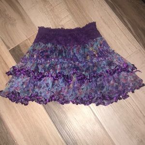 Girls’ PARTY skirt! Ribbon, lace, two tiers! Sz 7